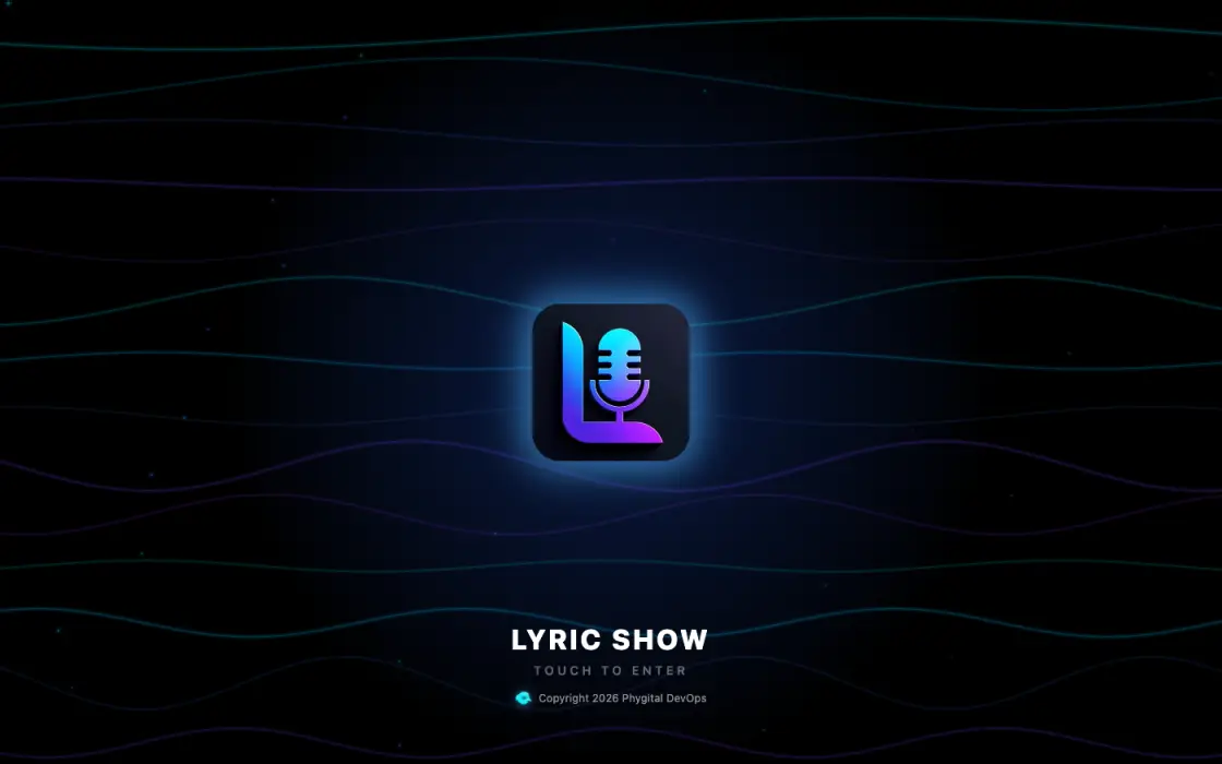 The LyricShow home page at lyricshow.live