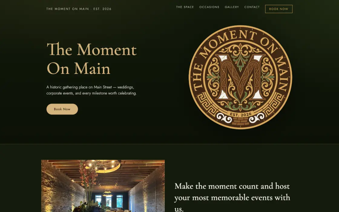 The Moment on Main home page at momentonmain.events