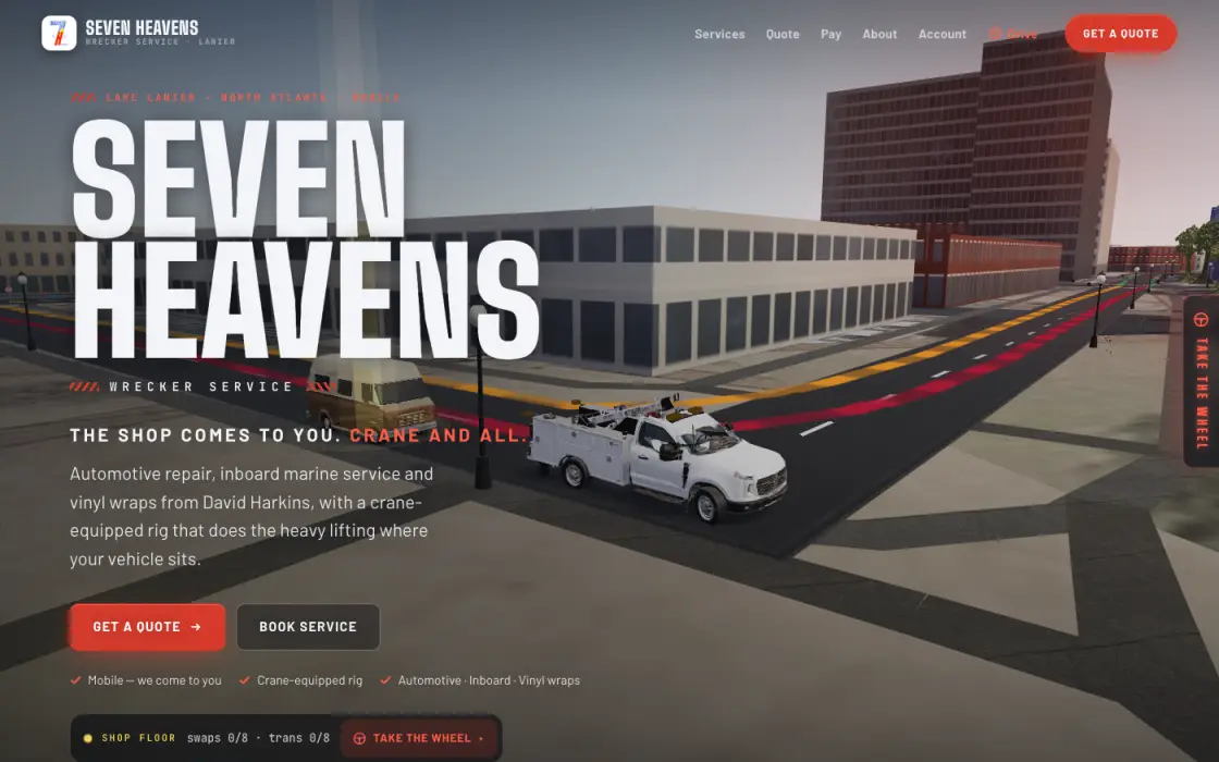 The Seven Heavens home page at sevenheavensmechanic.com